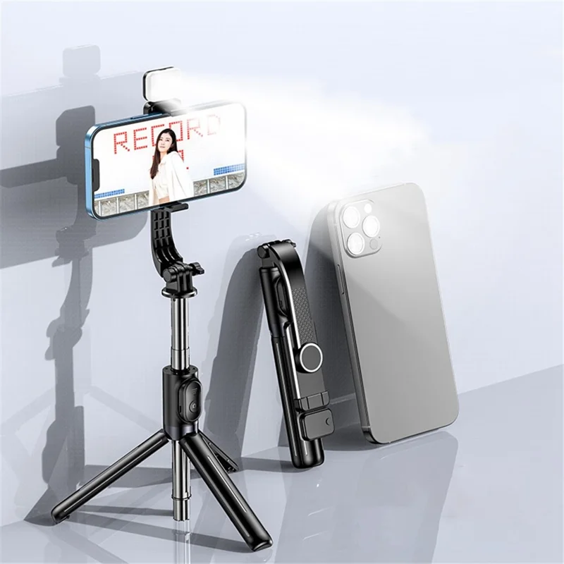 Z9S Selfie Stick Size 105cm Bluetooth-compatible Remote Control Phone Live Streaming Bracket Tripod with Fill Light - White