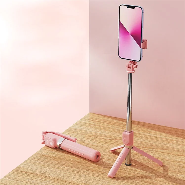 Palo de selfie y trípode Z11 de 103 cm con control remoto inalámbrico Bluetooth para vlogging y transmisión en vivo - Rosa