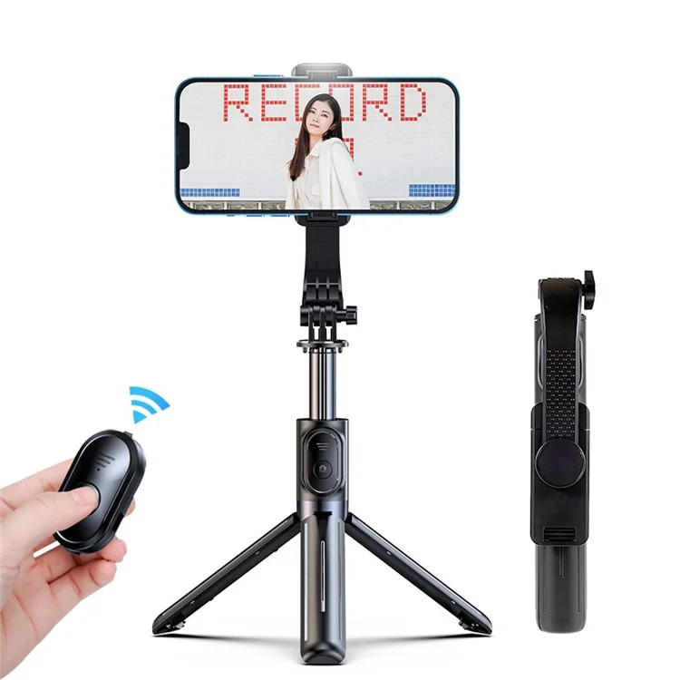 Soltador de Trípode de Teléfono Z9 105cm Selfie Stick Trípode Con Control Remoto Para el Video de Viaje Vlogging - Negro