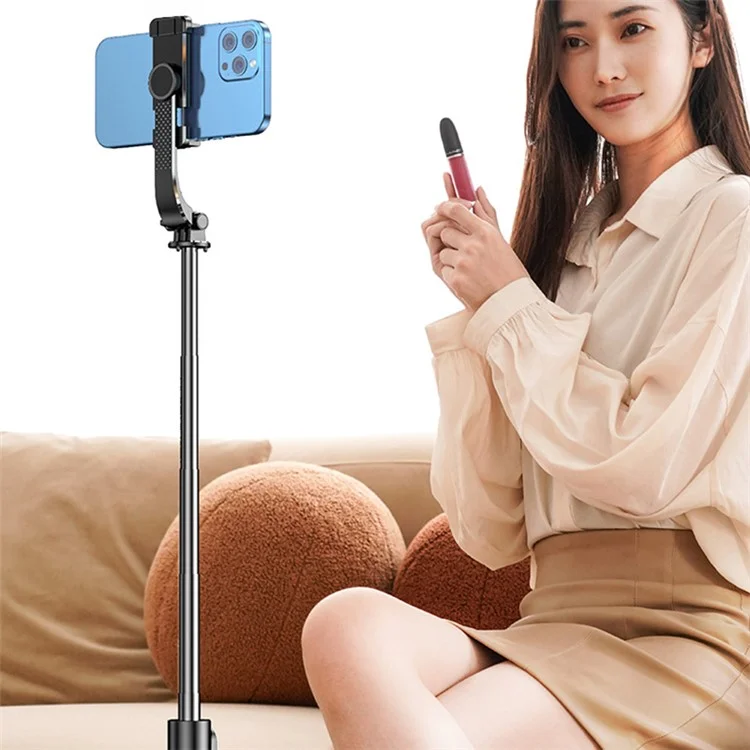 Soltador de Trípode de Teléfono Z9 105cm Selfie Stick Trípode Con Control Remoto Para el Video de Viaje Vlogging - Negro