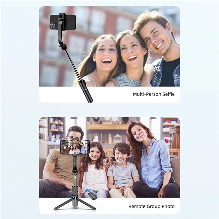 C01 1,06 m ausziehbarer Selfiestick-Stativ-Ständer mit abnehmbarer Halterung, Handyclip und Bluetooth-Fernbedienung