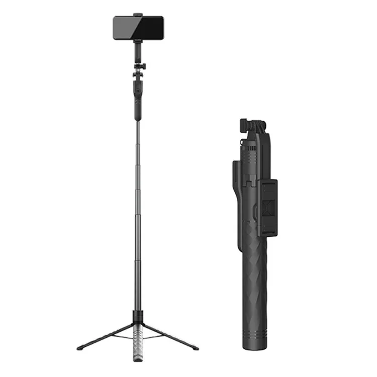 JMARY KT-239 1.75m Telescopic Selfie Stick Tripod Stand Cell Phone Clip Rotation Design Camera Mount Holder