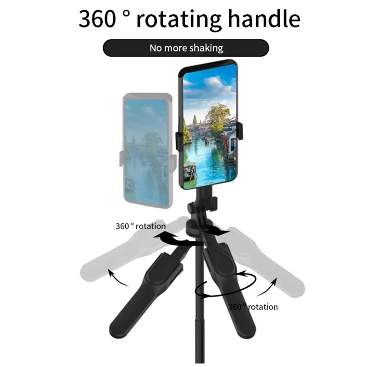 JMARY KT-239 1.75m Telescopic Selfie Stick Tripod Stand Cell Phone Clip Rotation Design Camera Mount Holder