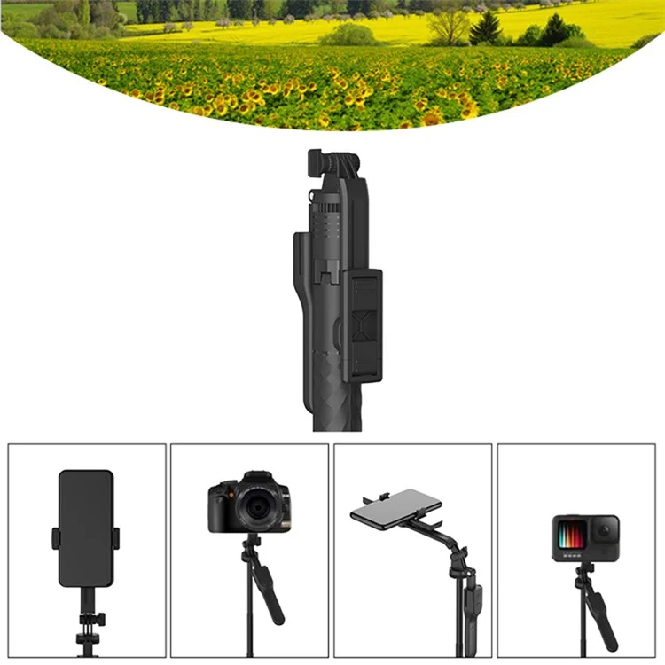 JMARY KT-239 1.75m Telescopic Selfie Stick Tripod Stand Cell Phone Clip Rotation Design Camera Mount Holder