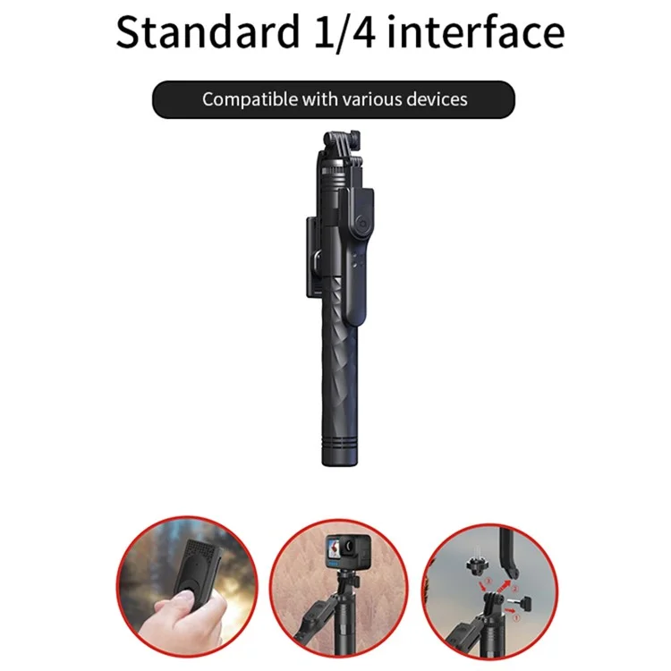 JMARY KT-239 1.75m Telescopic Selfie Stick Tripod Stand Cell Phone Clip Rotation Design Camera Mount Holder