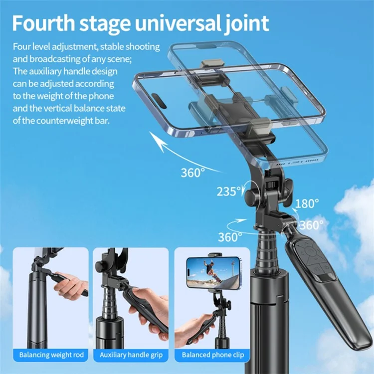PIXEL ST2 1.6m Outdoor Folding Anti-Shake Selfie Stick Portable Cell Phone RC Gimbal Tripod Stand with Bluetooth-compatible Remote Control