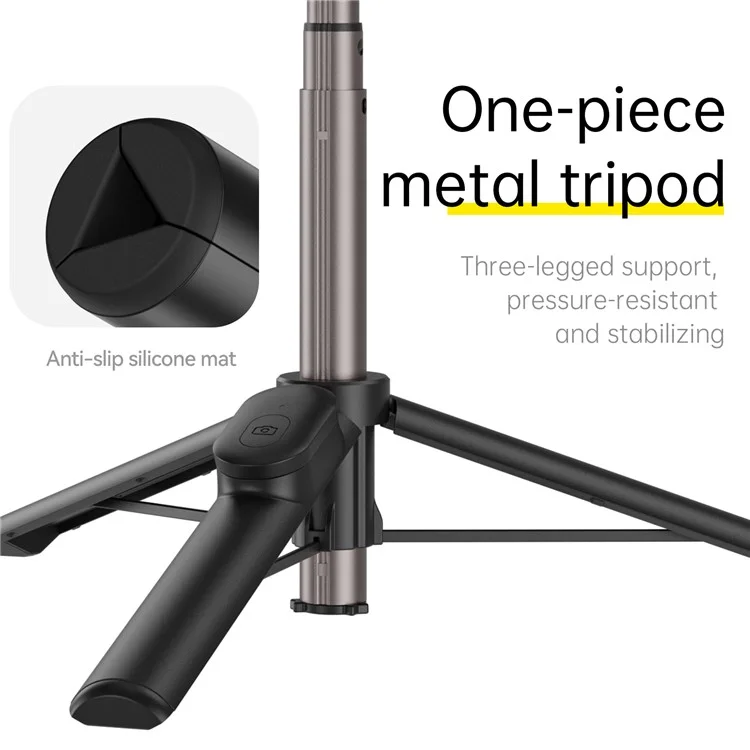 TELESIN WS-22005 Magnetic Phone Mini Selfie Stick Bluetooth Control Aluminum Alloy Tripod Telescopic Monopod for iPhone 12-15 Series