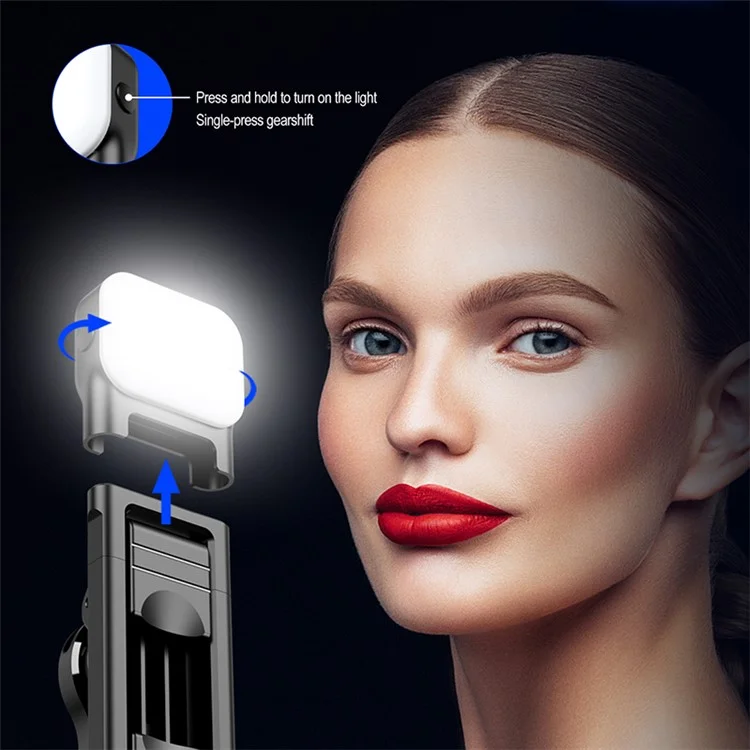 C01S Abnehmbare Desktop-Stativ-Ständer Multifunktional Tragbarer Bluetooth-Selfie-Stick mit Einzelner Füllleuchte