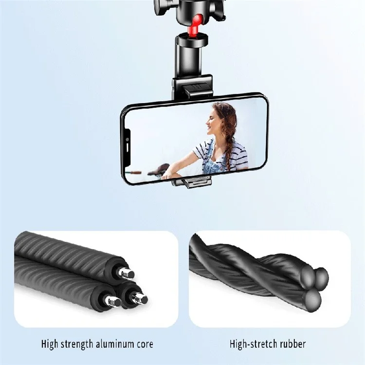 C03 2 en 1 Flexible Octopus Trépied Support Bluetooth Selfie Stick avec Support de Téléphone Détachable