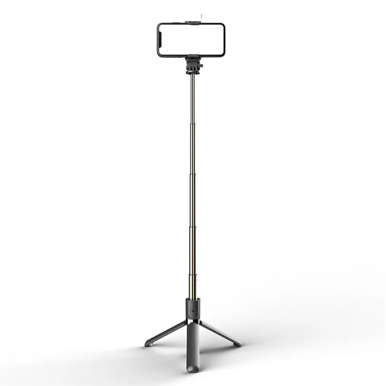 L03S Bastone Selfie Bluetooth Asta in Lega di Alluminio Telescopica Treppiede con Luce di Riempimento - Nero