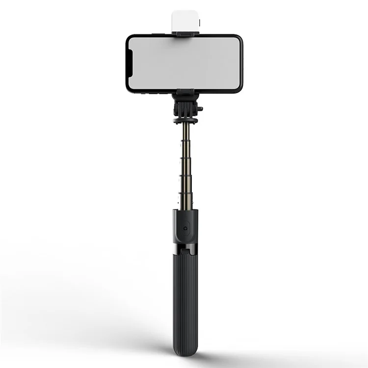 L03S Bastone Selfie Bluetooth Asta in Lega di Alluminio Telescopica Treppiede con Luce di Riempimento - Nero