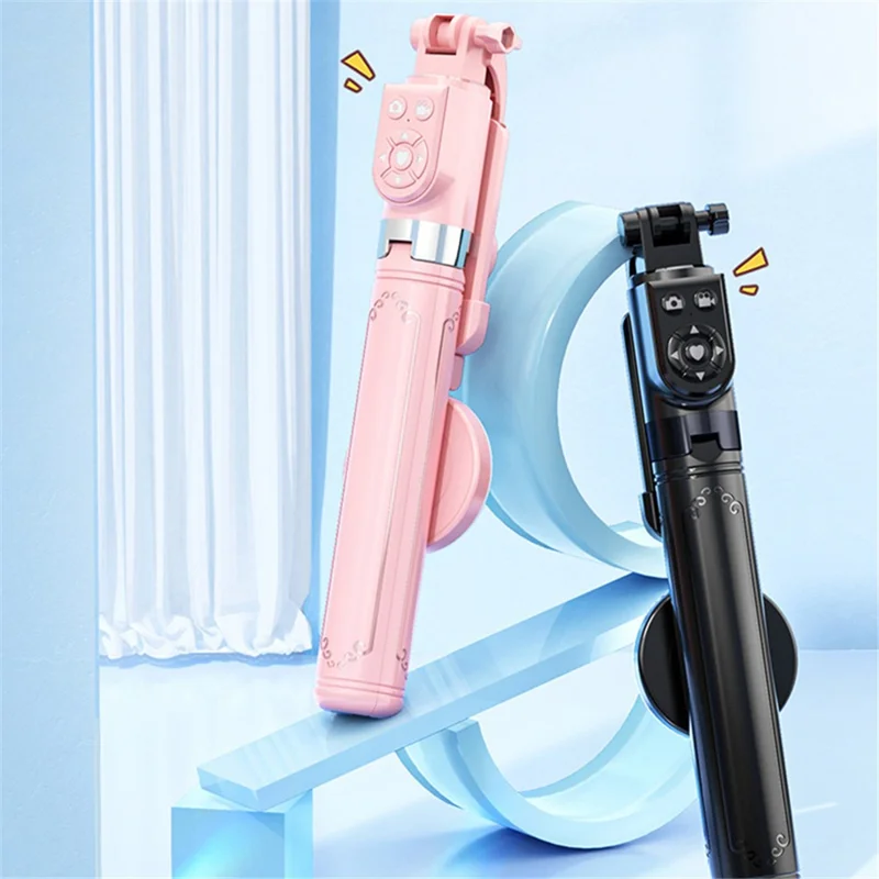 Z14 Pro 140 cm Soporte de Trípode Telescópico con Luz de Relleno y Control Remoto Inalámbrico Bluetooth - Rosa