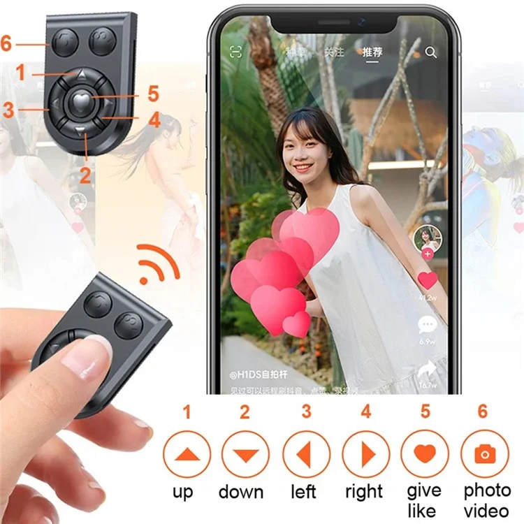 Z16 Pro Treppiede da 175 cm con telecomando, pieghevole, bluetooth, bastone selfie con luce di riempimento - Nero