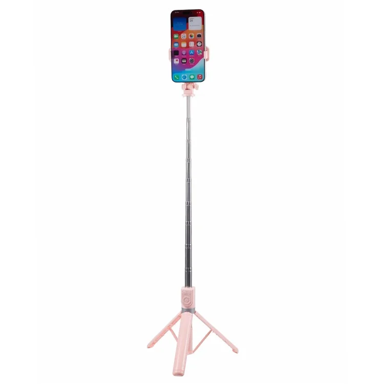 Z14 140CM Teleskop-Selfie-Stick Bluetooth Fernbedienung Stativ mit Rotationshandy-Clip - Pink