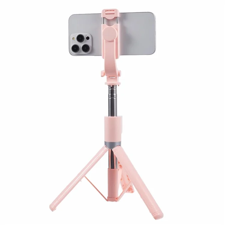 Z14 140CM Teleskop-Selfie-Stick Bluetooth Fernbedienung Stativ mit Rotationshandy-Clip - Pink