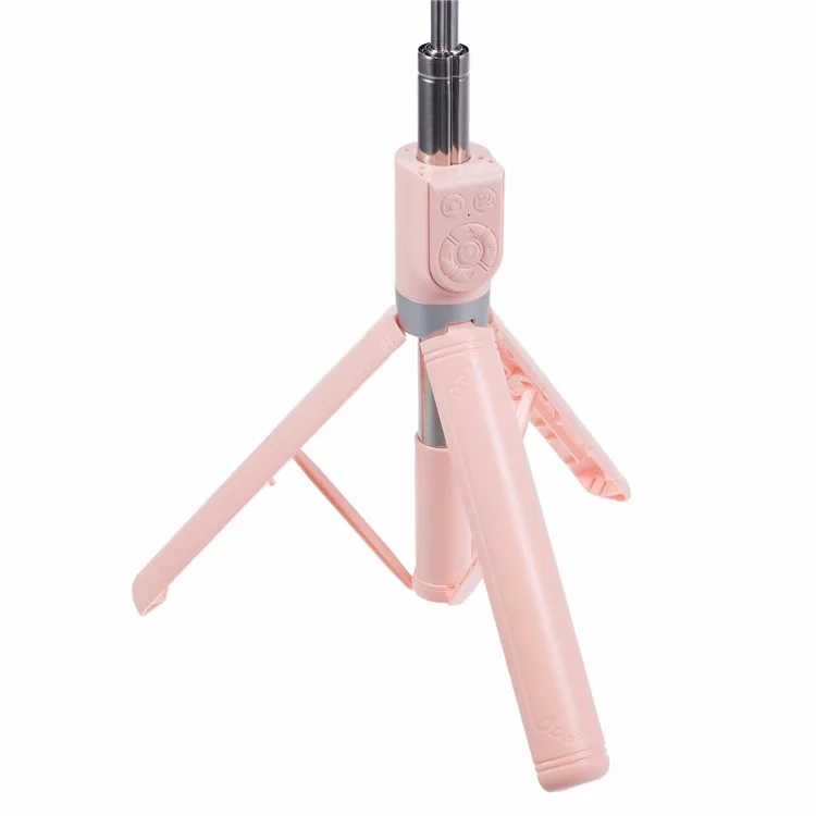 Z14 140CM Teleskop-Selfie-Stick Bluetooth Fernbedienung Stativ mit Rotationshandy-Clip - Pink