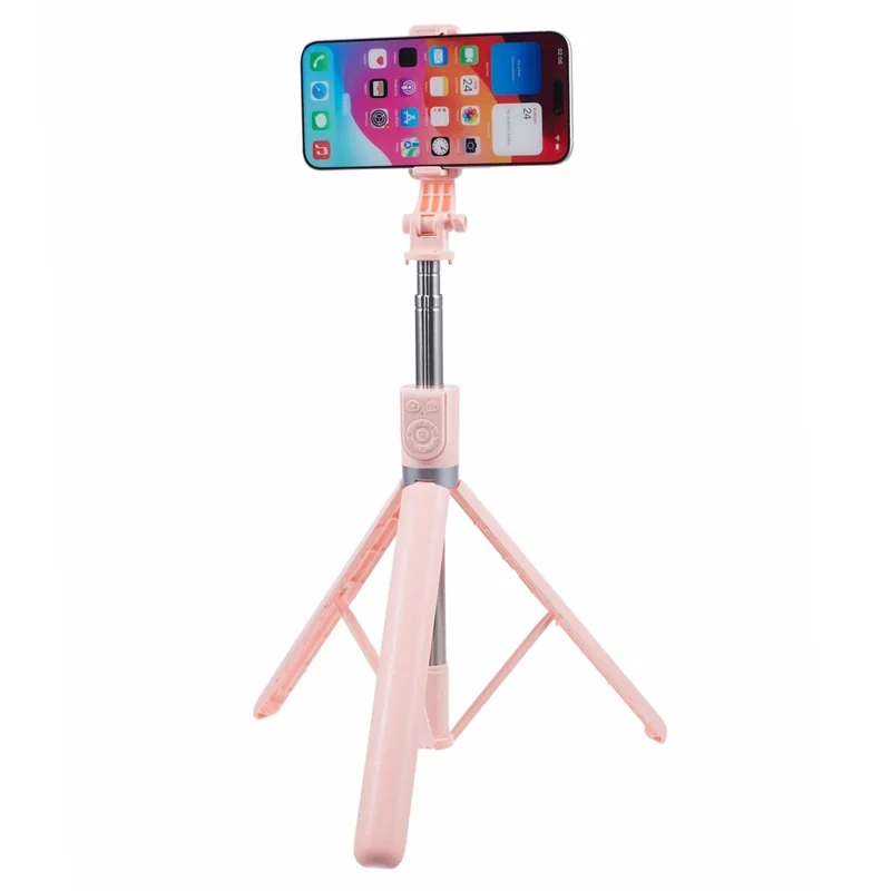 Z16 175CM Selfie Stick Cell Phone Clip Mount Tripod Stand with Bluetooth-compatible Remote Shutter - Pink