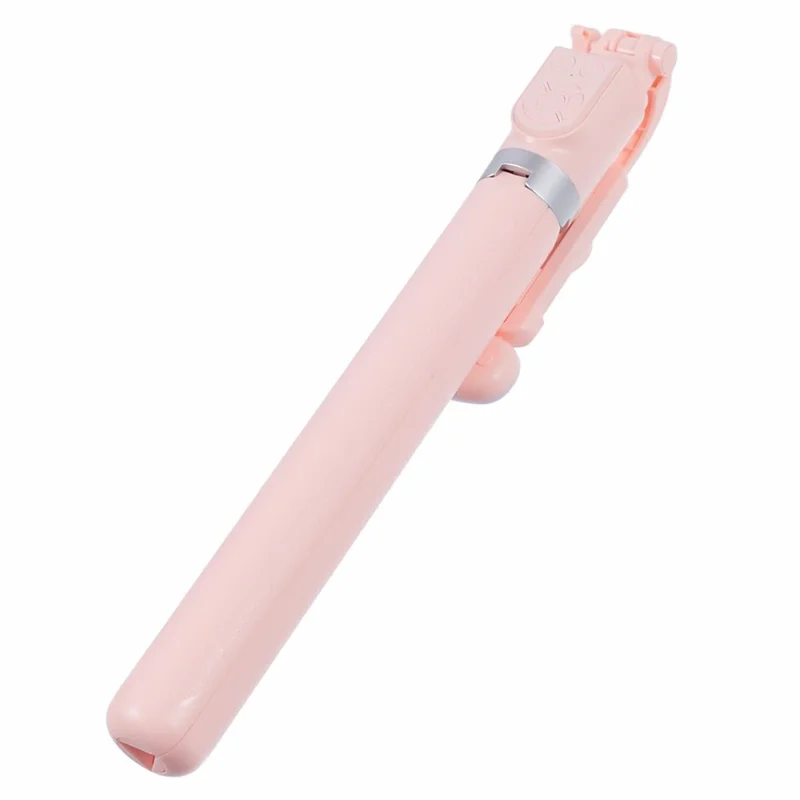 Z16S Tripod Stand Phone Clip Fill Light Design 175CM Selfie Stick with Bluetooth-compatible Remote Shutter - Pink