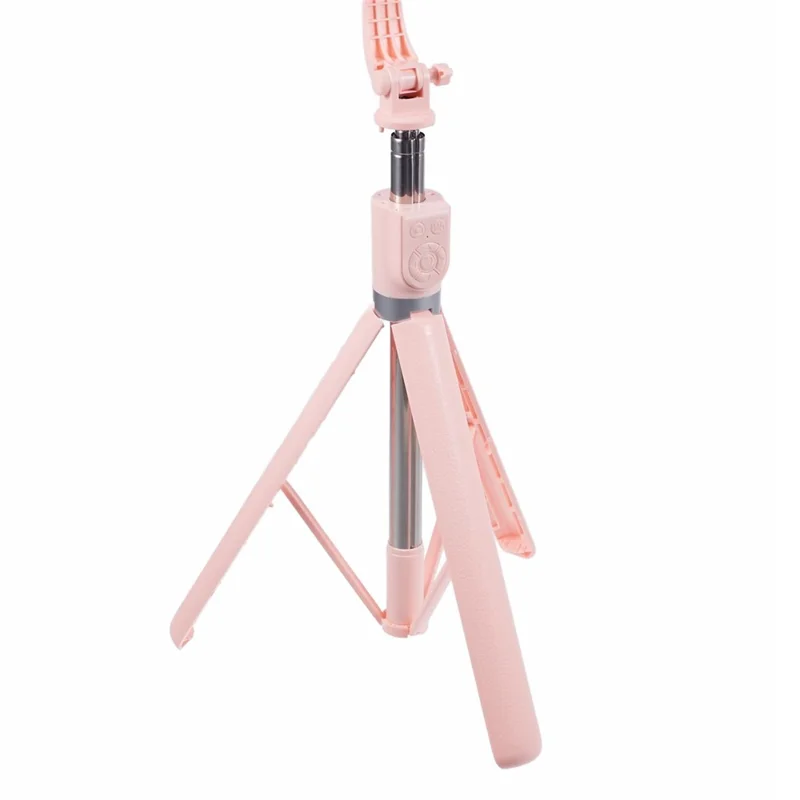 Z16S Tripod Stand Phone Clip Fill Light Design 175CM Selfie Stick with Bluetooth-compatible Remote Shutter - Pink