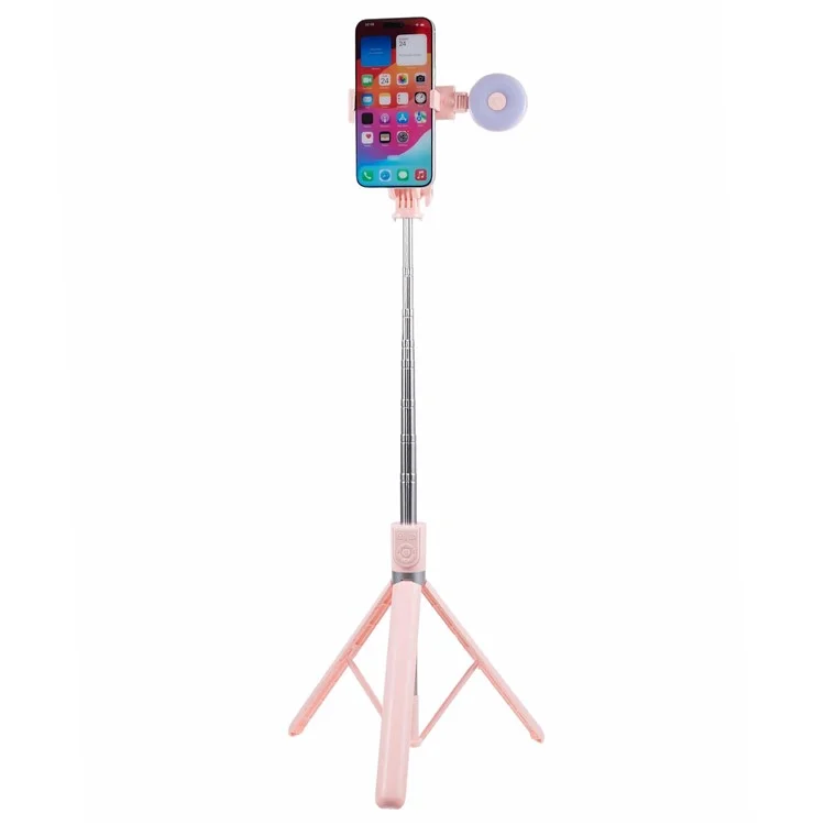 Z17 Pro 2-em-1 Tripé de 175cm com Controle Remoto Bluetooth e Luz de Preenchimento - Rosa