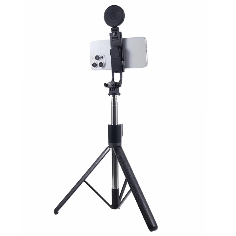 Z17 Pro 2-in-1 175cm Tripod Stand Remote Control Bluetooth-compatible Selfie Stick with Fill Light - Black