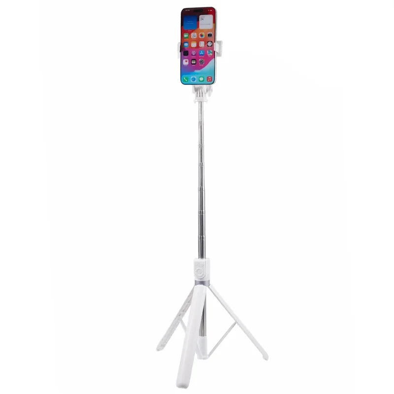 Z17 175cm Wireless Bluetooth-compatible Extendable Selfie Stick Tripod Stand with Remote Control - White