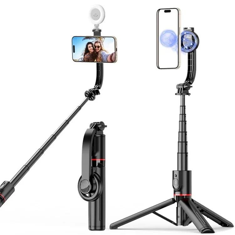 L20 Magnetische Absorption Telefonhalter Stativ Stand Aluminiumlegierung Erweiterbarer Selfie -stick