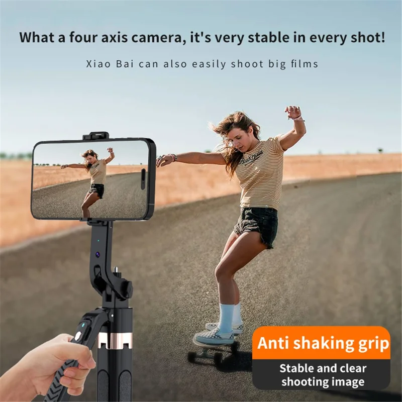 CL09 1.8m Handheld Selfie Stick 360 Degree Rotation AI Intelligent Tracking Gimbal Tripod - Pink