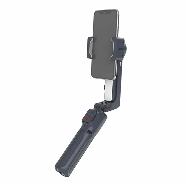 Estabilizador Multifunction Ajustável A10 com Luz LED, Selfie Stick com Gimbal de Dois Eixos - Preto