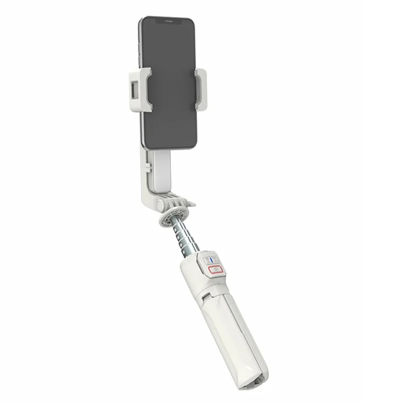 A10 Adjustable Multi-Function Stabilizer with LED Light, Two-Axis Gimbal Selfie Stick - White