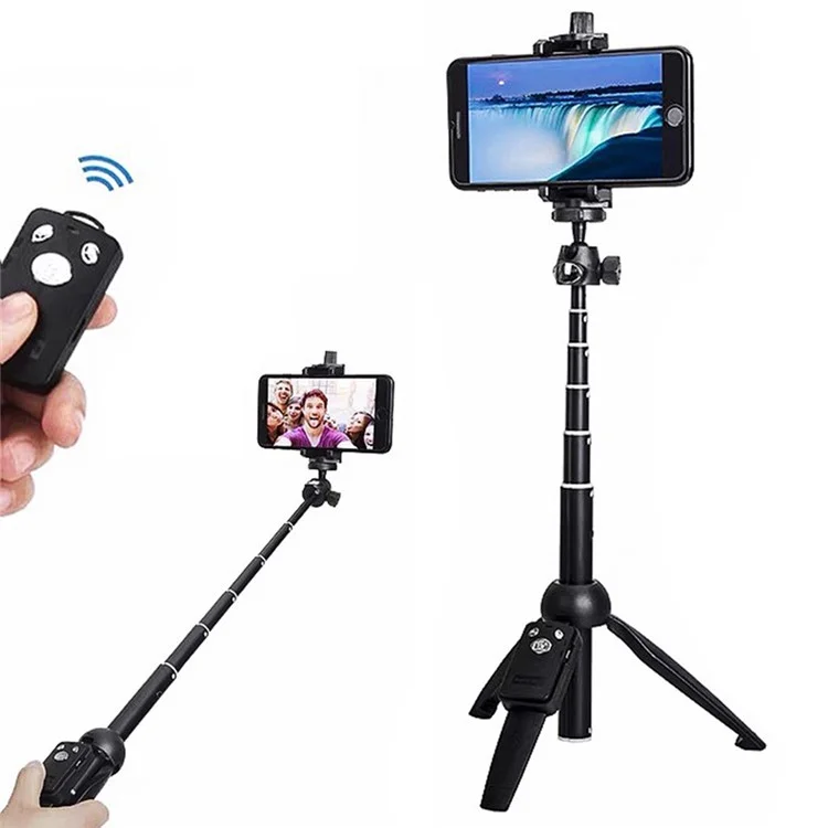 YUNTENG 9928N Bluetooth-compatible Remote Telescopic Tripod Stand Phone Clip Holder Selfie Stick