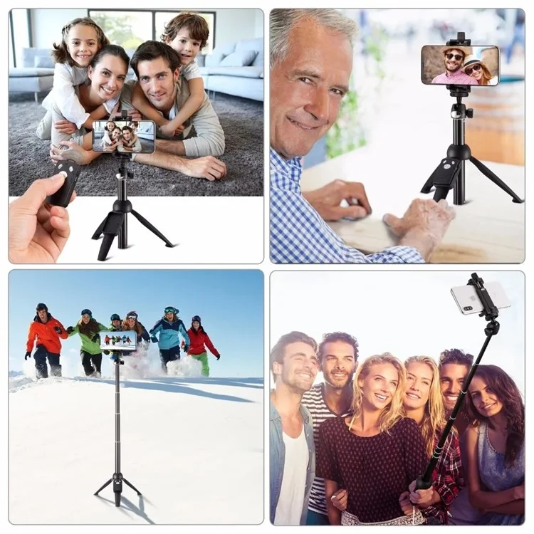 YUNTENG 9928N Bluetooth-compatible Remote Telescopic Tripod Stand Phone Clip Holder Selfie Stick