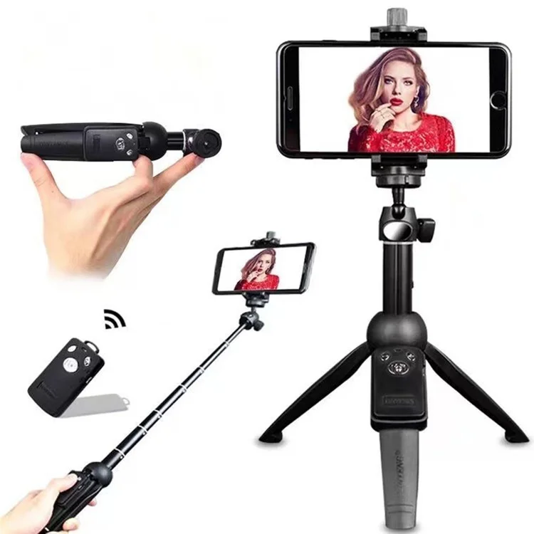 YUNTENG 9928N Bluetooth-compatible Remote Telescopic Tripod Stand Phone Clip Holder Selfie Stick