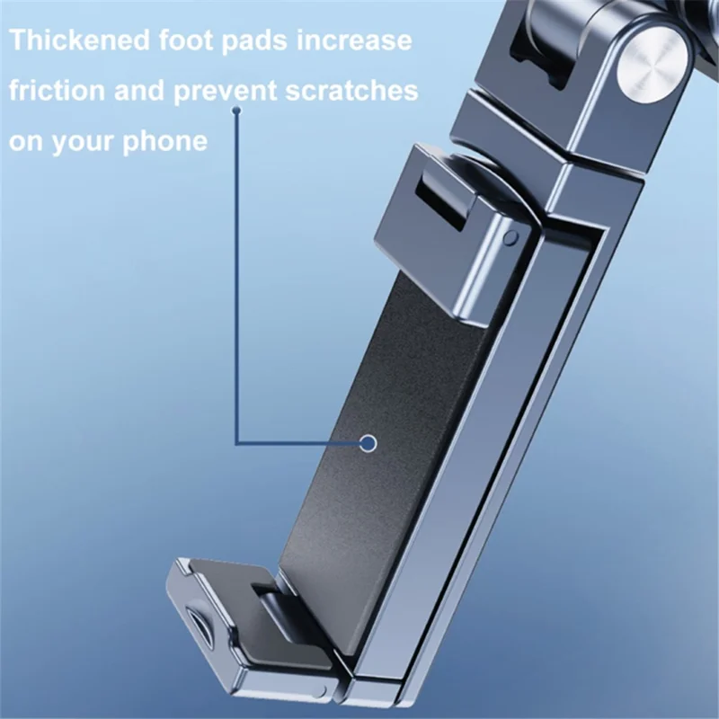 360° Rotating Metal Phone Holder Adjustable Phone Mount Stand for Travel Office Kitchen - Grey