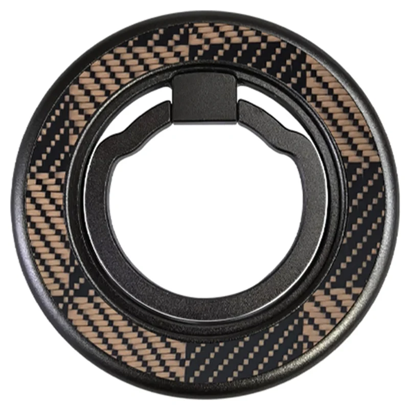 Aramid Fiber Magnetic Kickstand for Cell Phone Finger Ring Grip Holder - Black / Gold