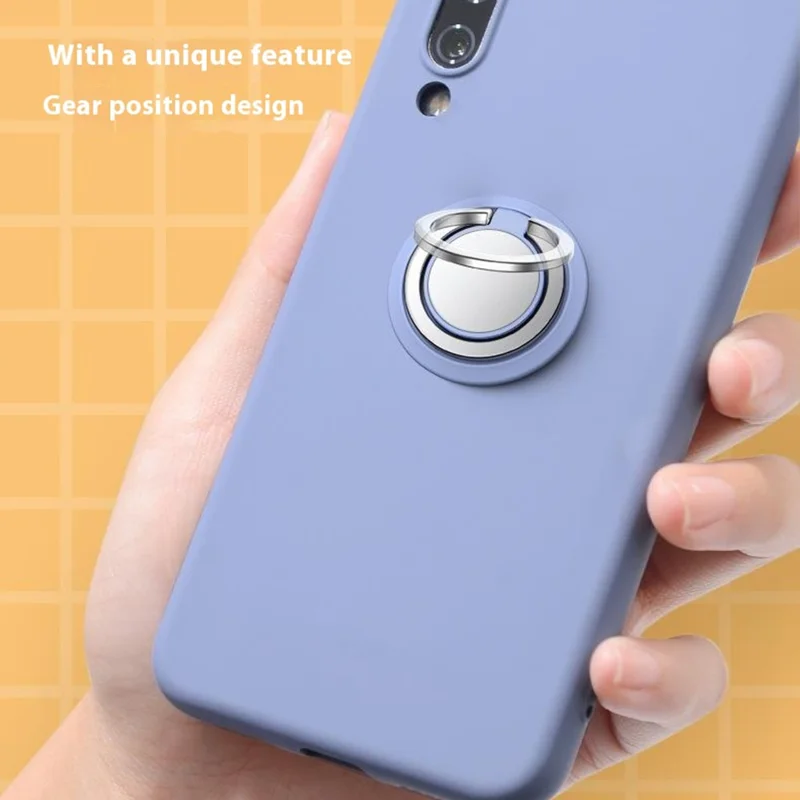Suporte de Anel para Celular Magnético com Rotação de 360 Graus, Apoio Ajustável e Alça para Dedo - Cinza Lavanda