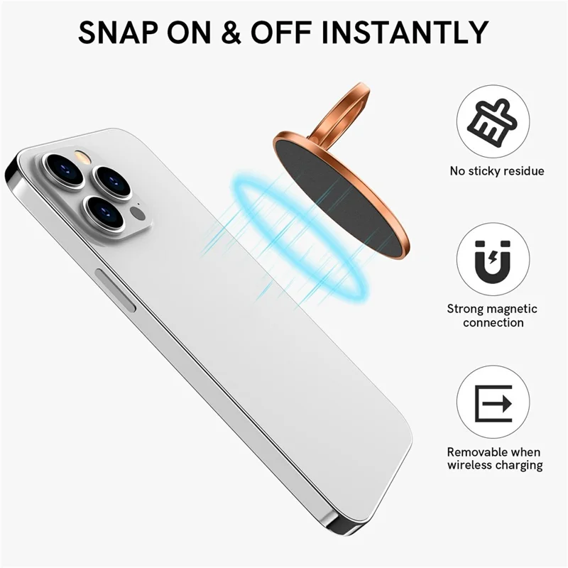 AHASTYLE DD-01 Phone Ring Holder Compatible with MagSafe Aluminum Alloy Phone Grip Stand Adjustable Angle - White Marble