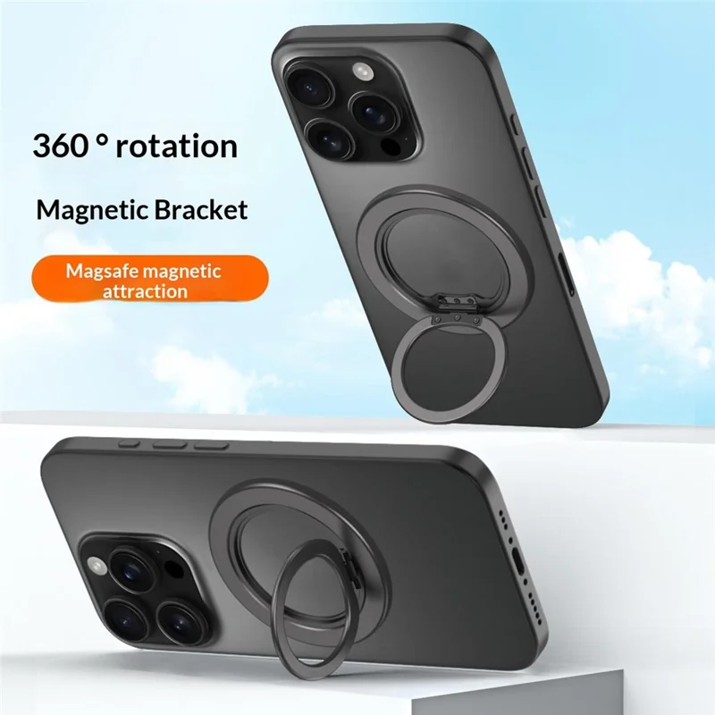 Supporto per telefono rotante magnetico a 360° con angolo regolabile e staccabile - Grigio