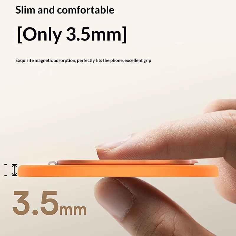 Panda magnetisk foldbar holder 360° med stærk magnet, roterbar spændingsløsende holder til alle flade telefonskærm eller telefoner - Orange