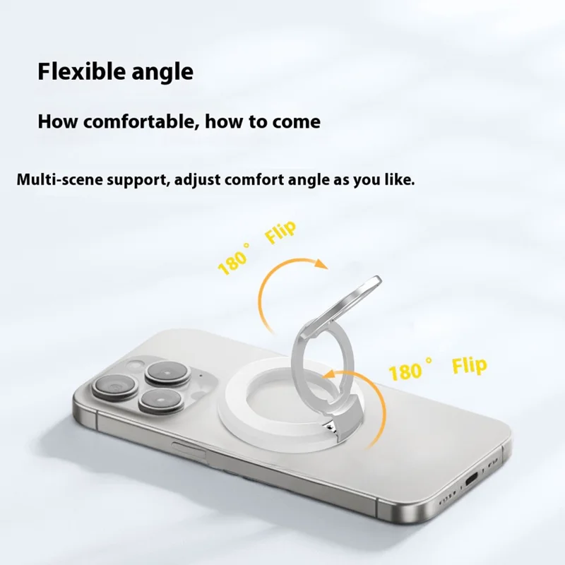 Magnetic Ring Holder Donut Shape Phone Stand 360° Flip Desktop Kickstand - Black