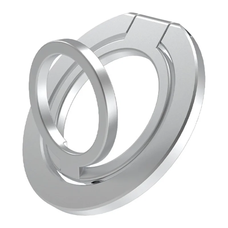 MP-38 Dual Ring Magnetic Phone Stand 125° Rotation Desktop Holder Double Sided Strong Magnet Phone Kickstand - Silver