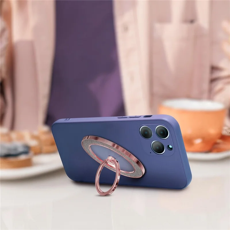 Glitter Magnetic Ring Holder Stand 360° Rotating Phone Grip Finger Ring Kickstand - Black