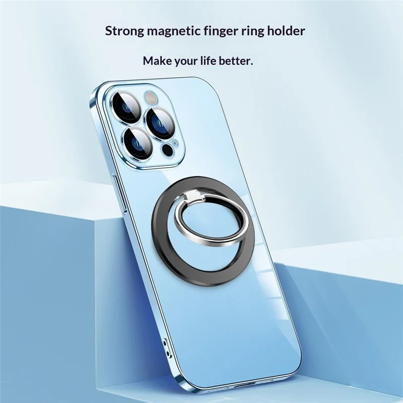 MP-25 Supporto Magnetico per Telefono con Anello a Doppia Faccia e Poggiapolsi con Rotazione di 180°, Supporto da Tavolo - Nero