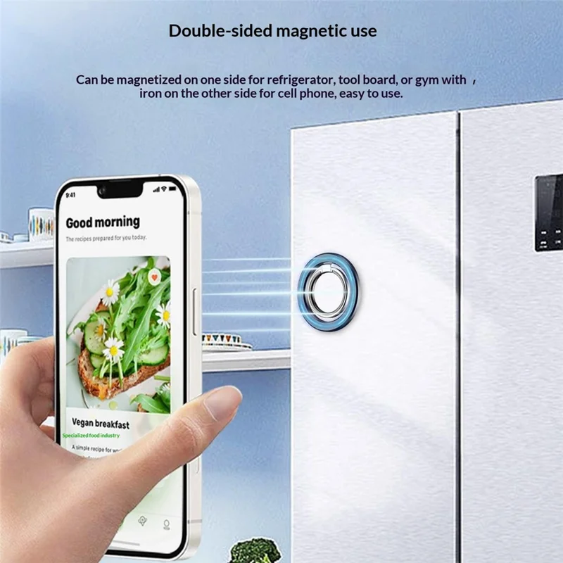 MP-25 Supporto Magnetico per Telefono con Anello a Doppia Faccia e Poggiapolsi con Rotazione di 180°, Supporto da Tavolo - Nero