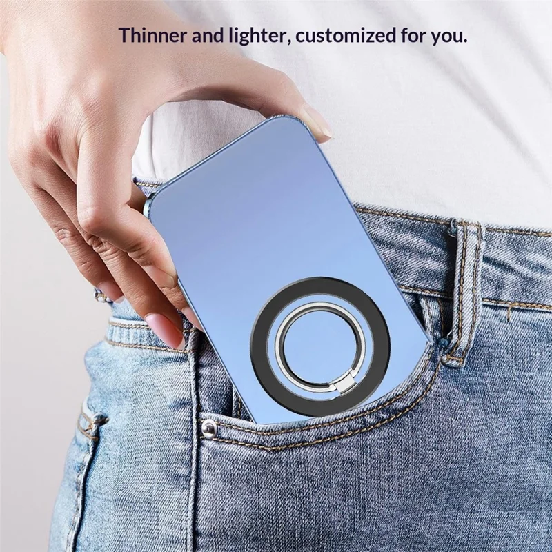 MP-25 Supporto Magnetico per Telefono con Anello a Doppia Faccia e Poggiapolsi con Rotazione di 180°, Supporto da Tavolo - Nero