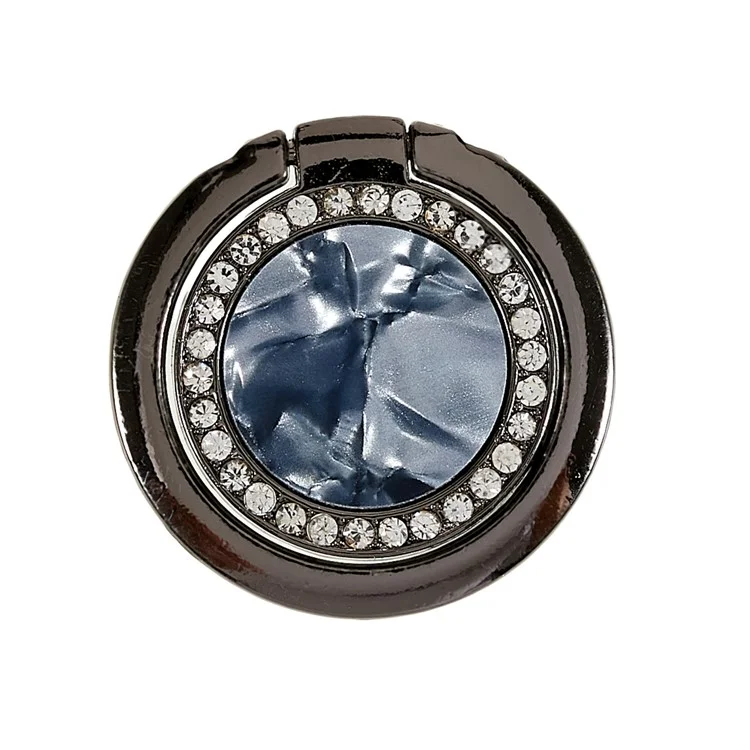 Bague de téléphone bling en strass avec support de téléphone portable, support pour smartphones et tablettes - Noir