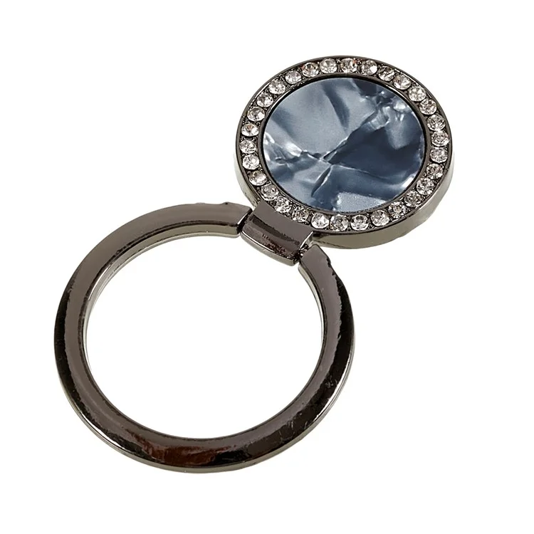 Bague de téléphone bling en strass avec support de téléphone portable, support pour smartphones et tablettes - Noir