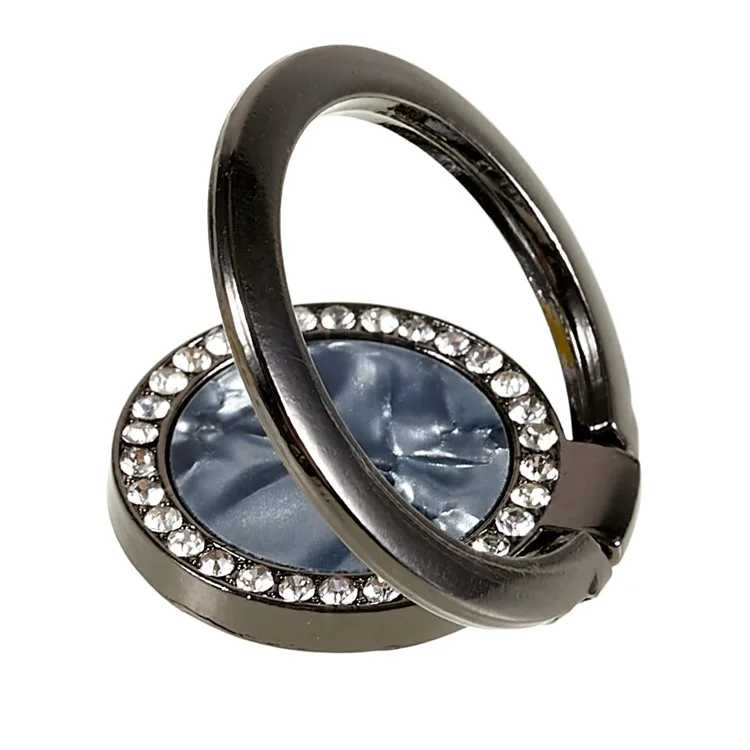 Bague de téléphone bling en strass avec support de téléphone portable, support pour smartphones et tablettes - Noir