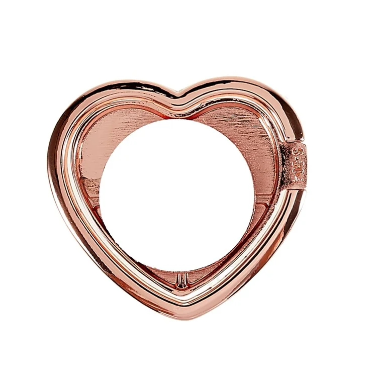 Love Harge Celluh Phone a Forma di Cuore Porta ad Anello di Rotazione a 360 Gradi Anello di Dito Cavendista Grip Per Telefono Metallico - Oro Rosa