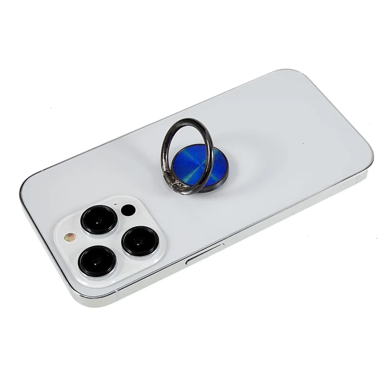 Ring Phone Holder CD Veins Bracket Kickstand Universal Metal Smartphone Grip - Dark Blue